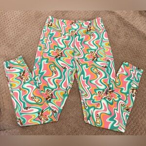 Disney Pink and Green Swirl Leggings